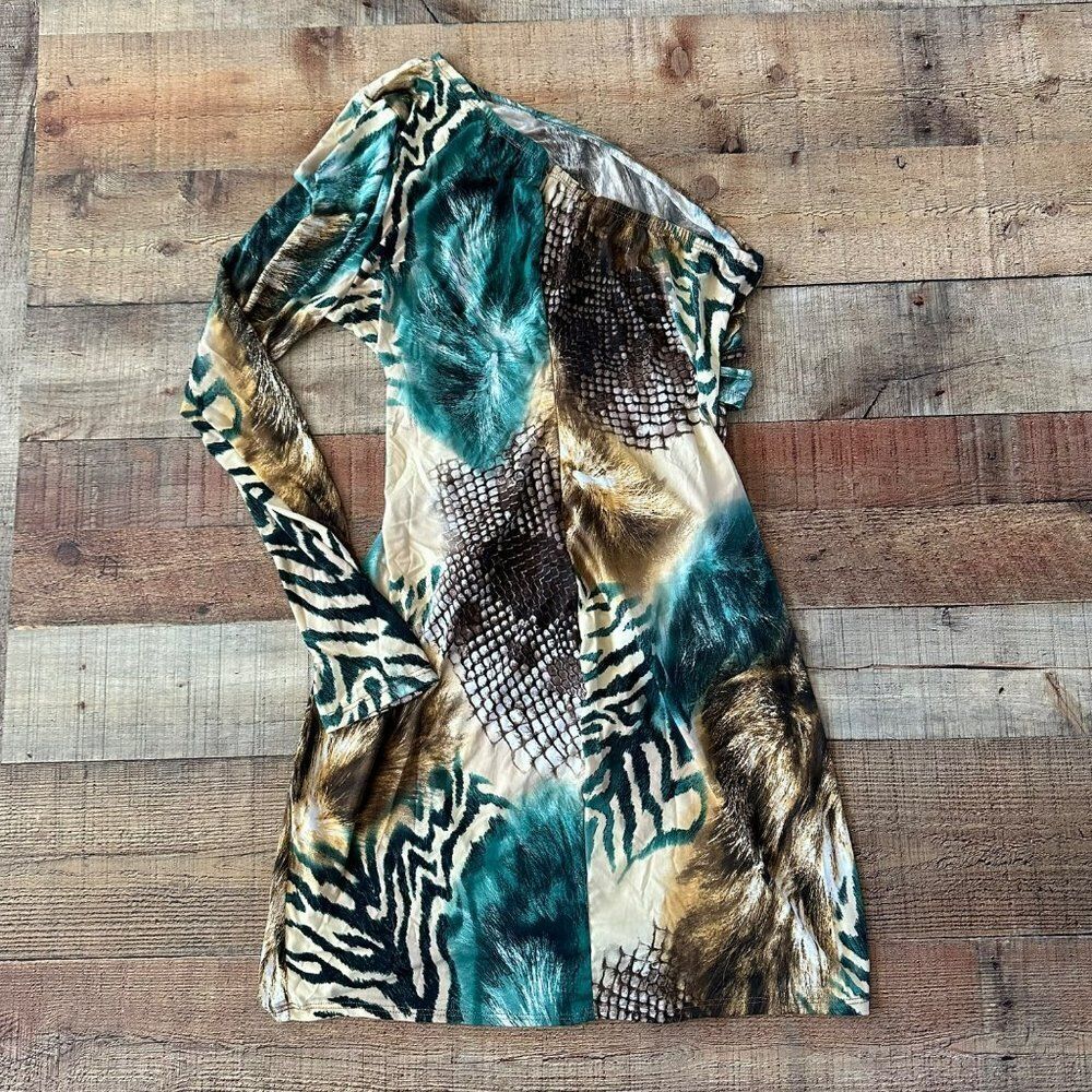 Fashion Nova Be Down For Me Mini Dress Cold Shoulder Animal Print Belly Cut out - Picture 7 of 7